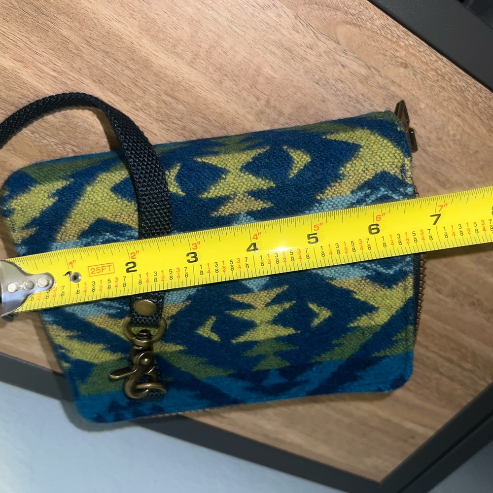 Pendleton Blue and Yellow Patterned Crossbody Bag - image 8